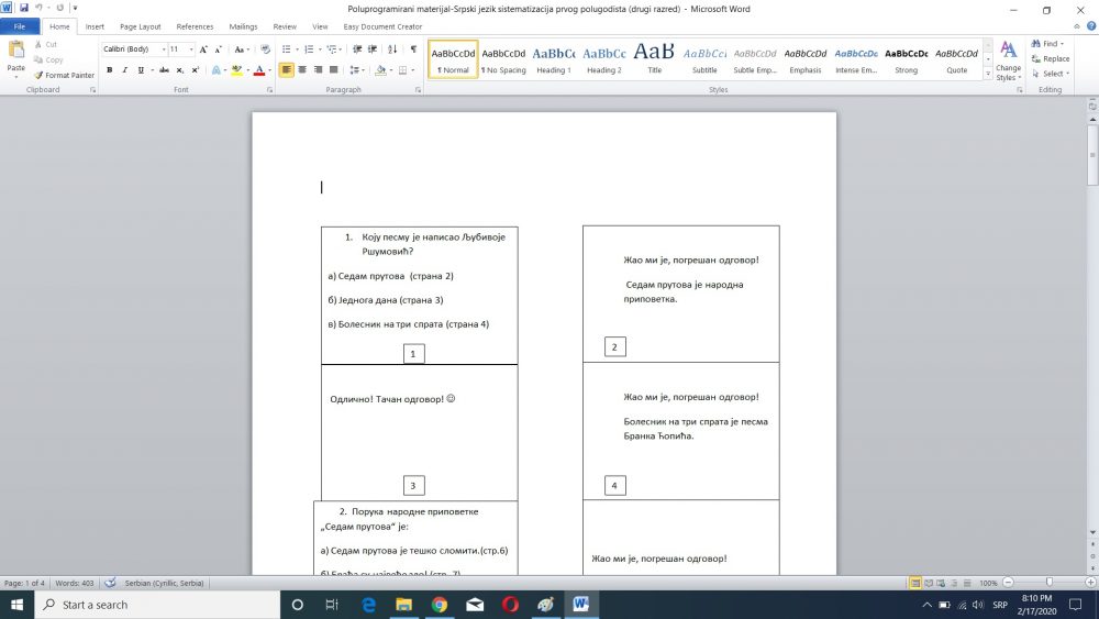 poluprogramirani srpski jezik
